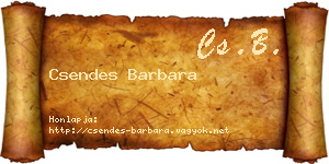 Csendes Barbara névjegykártya