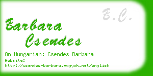 barbara csendes business card
